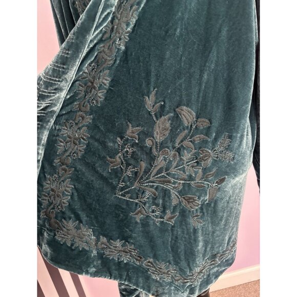 Womens Cardigan Slipover Jacket Velvet 3XL Time For Me embroidered Details - Picture 14 of 14
